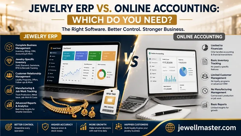 Jewelry ERP Jewelry ERP vs. Online Accounting